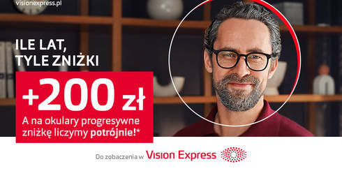Vision Express - Ile lat tyle zniżki + 200 zł